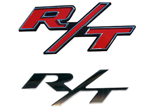 Mopar OEM Red "R/T" Body Emblem - Click Image to Close